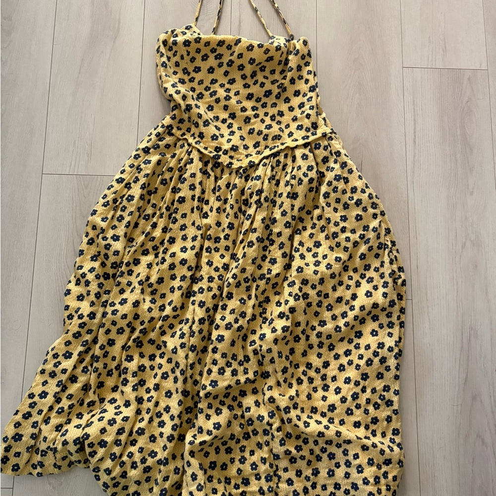 Free People Floral Yellow Dress